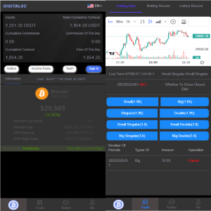开源版黑色UI游戏竞猜系统/虚拟币大小单双竞猜下注/USDT充值